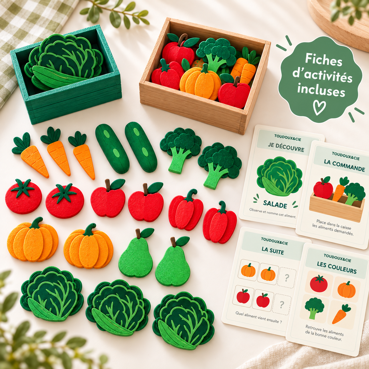 Ensemble d’aliments et panier