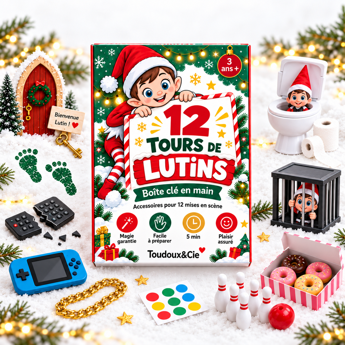 Ensemble de 12 tours de lutin