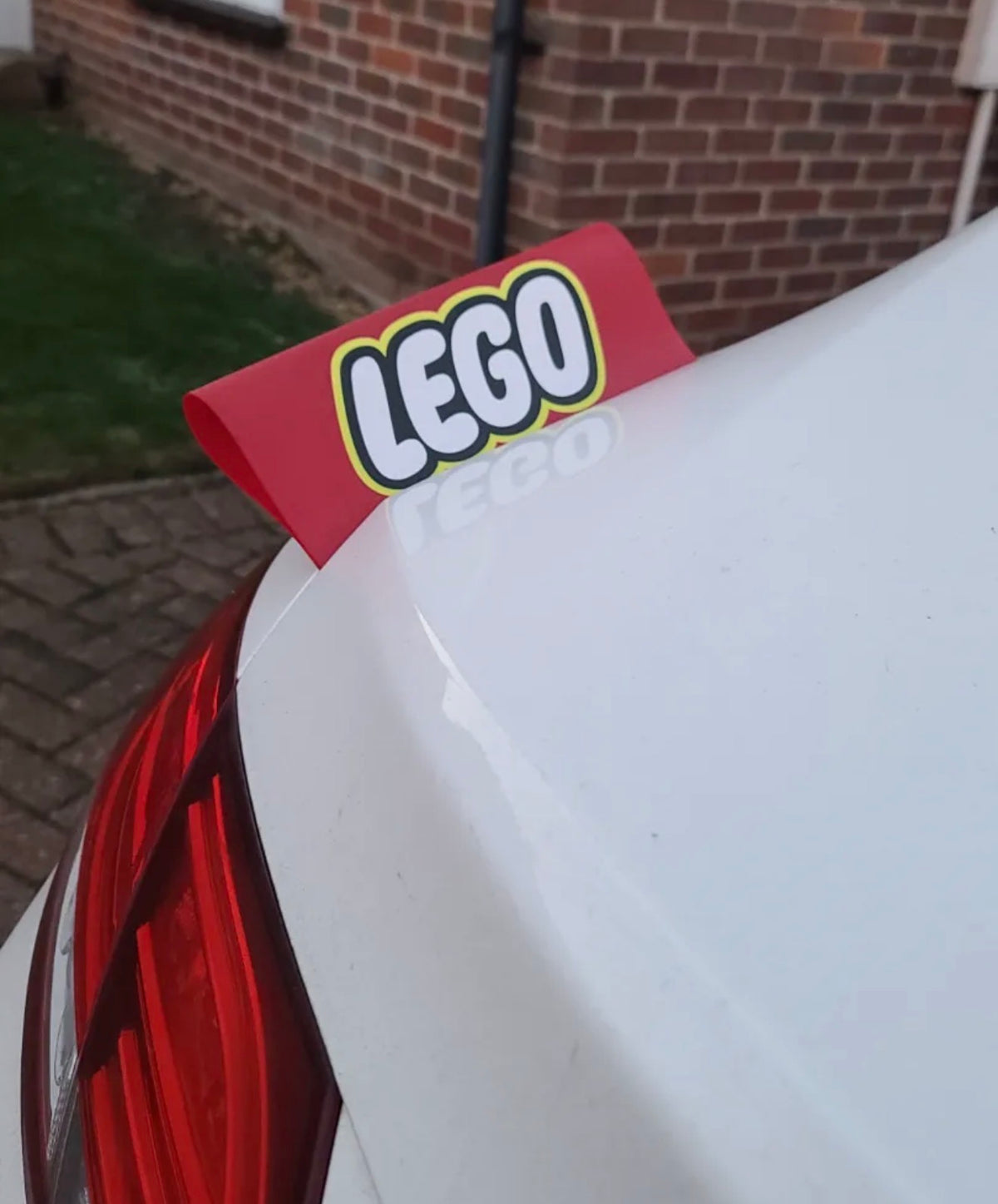 Étiquette de voiture Lego